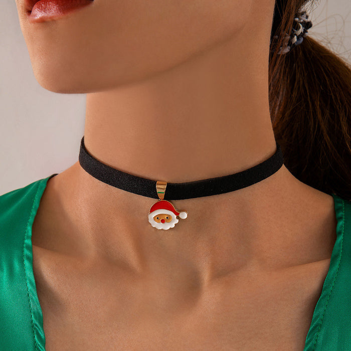 Wholesale Alloy Christmas Santa Snowman Pendant Necklace Fashion Jewelry Accessory Gift MOQ≥2