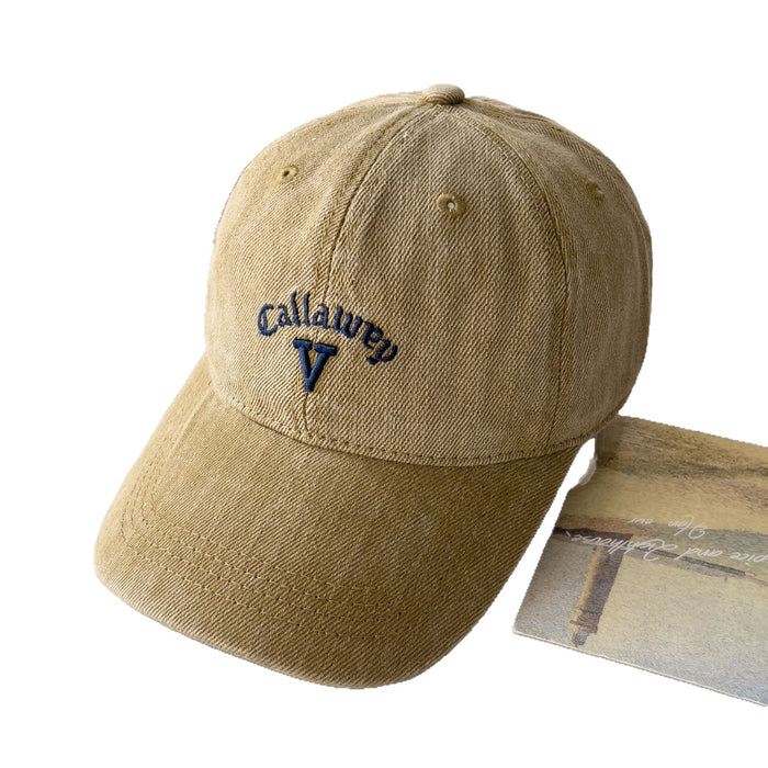 Wholesale Women's Summer New Sun Protection Hat Japanese Style Solid Color Letter Embroidery Three-Dimensional V Versatile Travel Baseball Cap Trendy