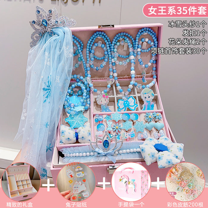 Wholesale Children' s New Headwear Girl Birthday Gift Jewelry Box Princess Girl Hair Accessories Set Gift Box Baby Hair Clip