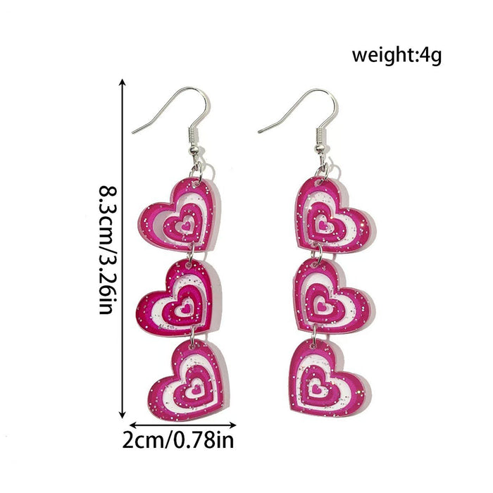 Wholesale Acrylic Heart Envelope 2D Earrings Valentine' s Day Fashion Accessory MOQ≥2