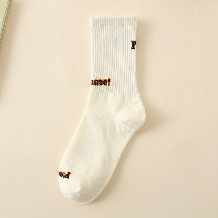 Wholesale Niche Men's Medium Socks, Alphabet Skateboarding Socks, Sports Long Socks, Women's Socks