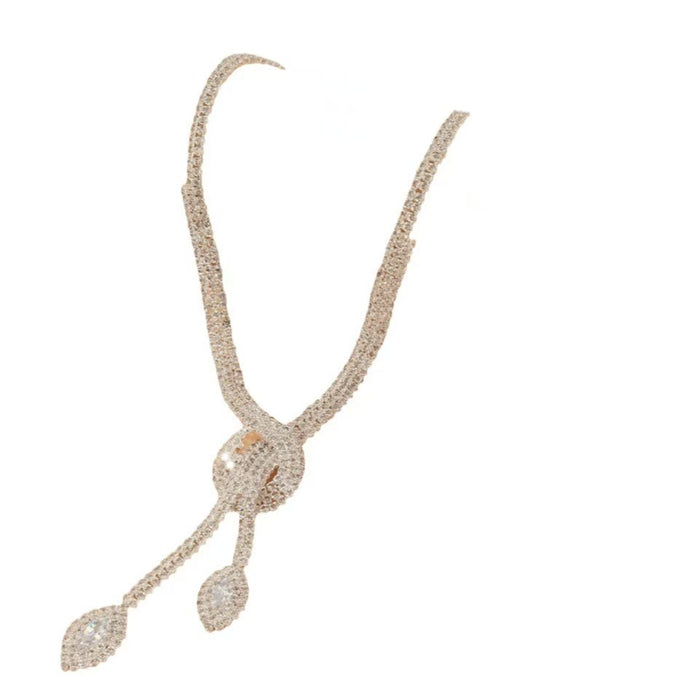 Wholesale Loose diamond and zircon women' s necklace and earring jewelry set