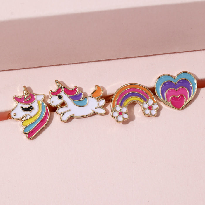 Wholesale Children's Ring Alloy Girls' Ring Princess Cartoon Cute Unicorn Crystal Ring