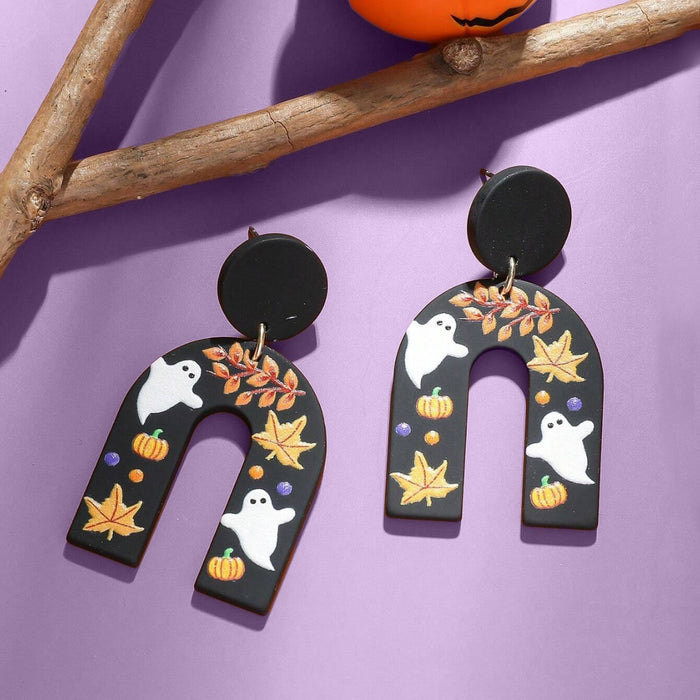 Wholesale Black N-word Earrings Ghost Pumpkin Maple Leaf Earrings  Funny  Earrings