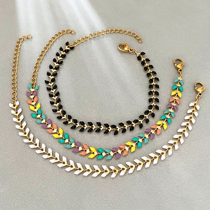 Wholesale Original New Product 6mm Double sided Drip Oil Aircraft Bracelet Vacuum Plated Stainless Steel Bracelet