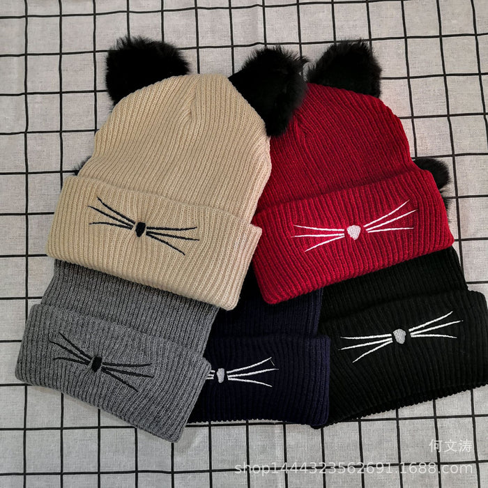 Wholesale Acrylic Cat Ears Autumn and Winter Wool Hat JDC-FH-HWT006