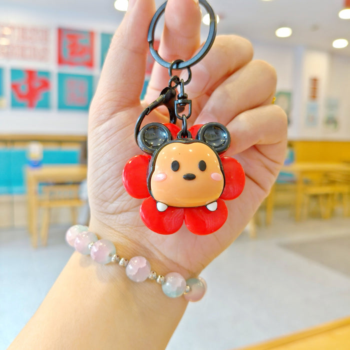 Wholesale Rotating Sunflower Cartoon Keychain Cute Children's Backpack Pendant Doll Machine Gift