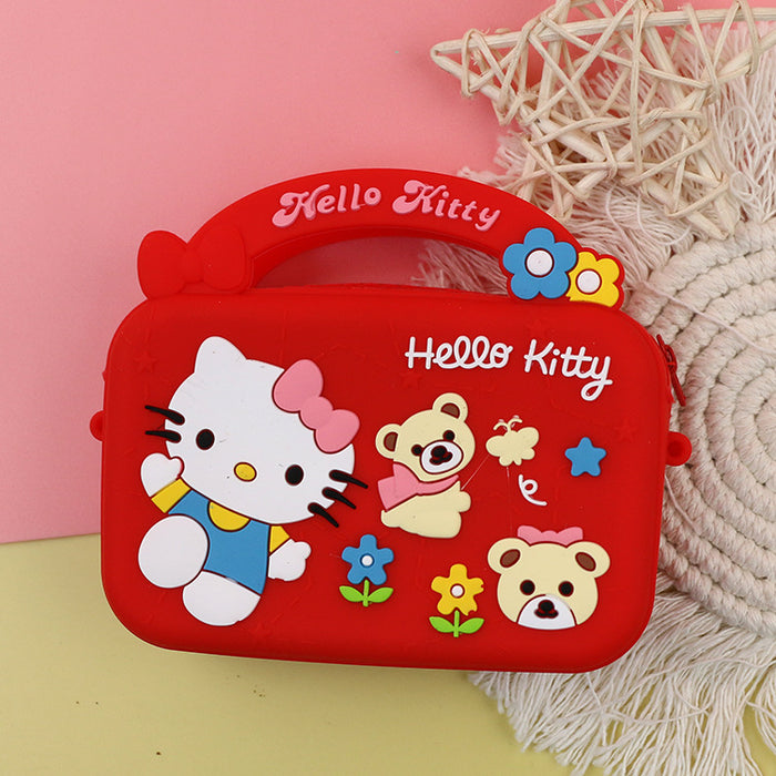 Wholesale Cute Silicone Crossbody Bag Cartoon Design Macaron Color Coin Purse MOQ≥10