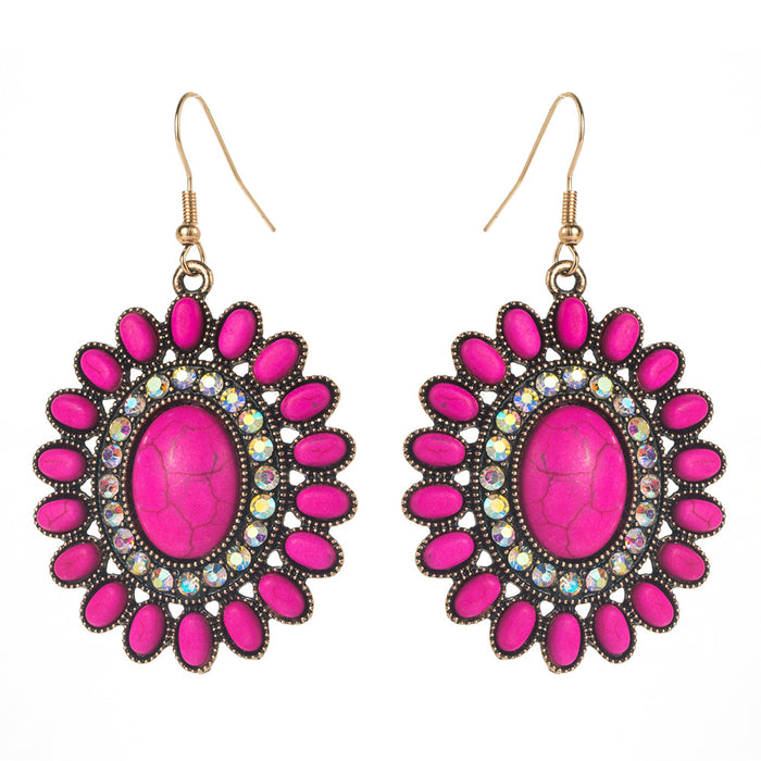 Wholesale Ethnic Style Turquoise Retro Creative Earrings