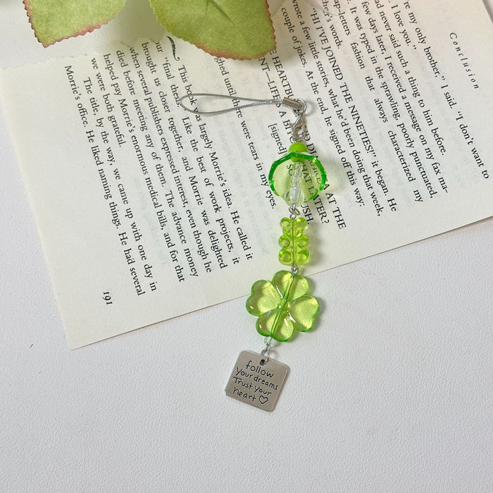Wholesale Lucky Grass Phone Chain Beaded Wind Bell Hanging Keychain Joker Bag Pendant