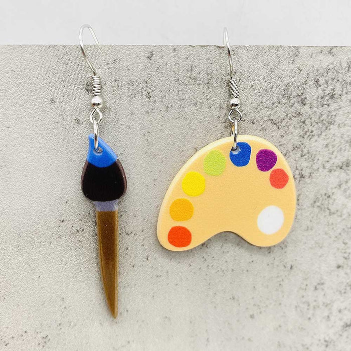 Wholesale Teacher' s Day Earrings Leopard Pencil Ruler Acrylic Earrings School Season Student Earrings Jewelry