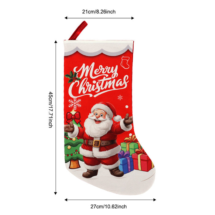 Wholesale Christmas Socks Children' s Gift Bag Pink Cartoon Roof Old Man Candy Gift Decoration Supplies Christmas Tree