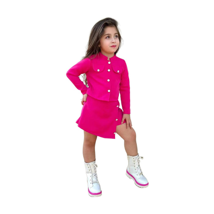 Wholesale Long Sleeve Jacket Irregular Skirt Children's Suit JDC-CTS-YaYaMi014