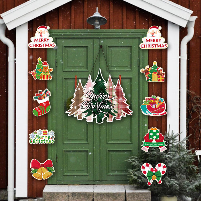 Wholesale Christmas Door Head Decoration Pendant Party Scene Atmosphere Decoration Paper Creative Small Door Hanging
