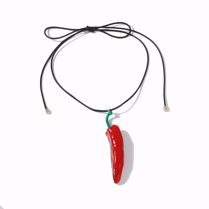 Wholesale pepper personality alloy enamel simulation fruit and vegetable pendant