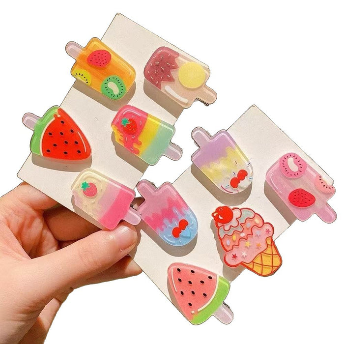 Wholesale  Small Ice Cream Acrylic kids  Hair Clips