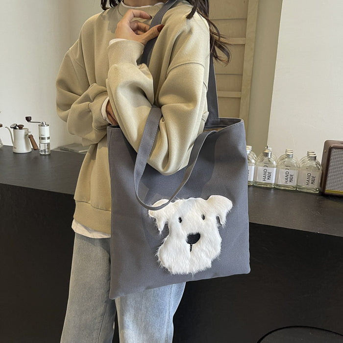 Wholesale Cute canvas backpack, one shoulder cloth bag, tote bag, versatile, large capacity casual class bag