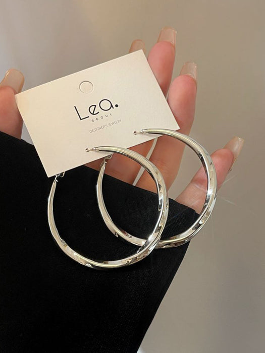 Wholesale Ear ring earrings for women temperament simple circle plain ring earrings