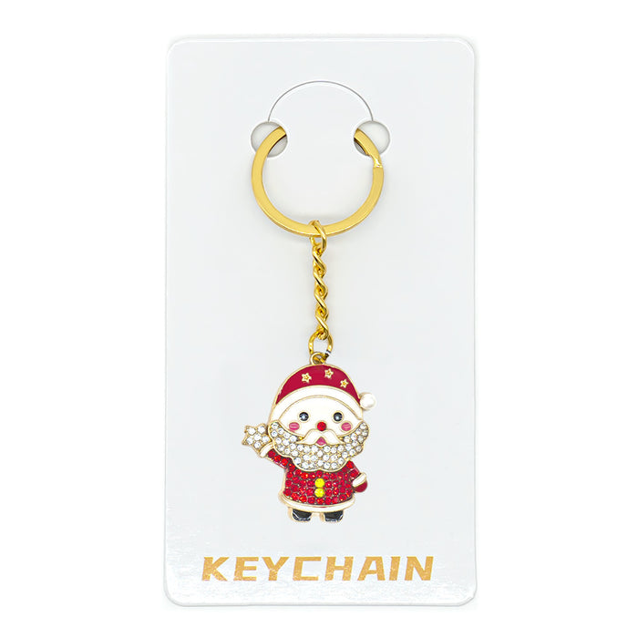 Wholesale Cartoon Christmas Metal Keychain Bag Charm Cute Holiday Gift Accessory