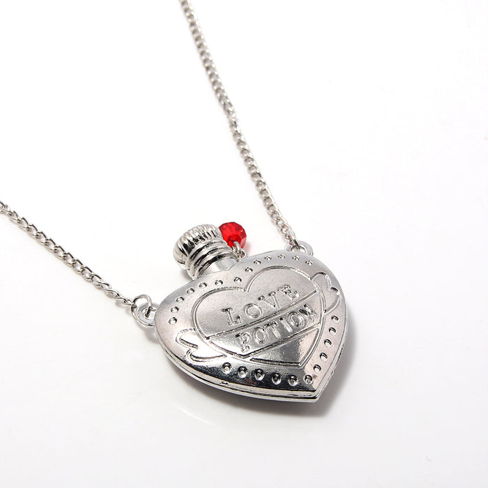 Wholesale Valentine' s Day Heart-Shaped Love Potion Bottle Pendant Necklaces
