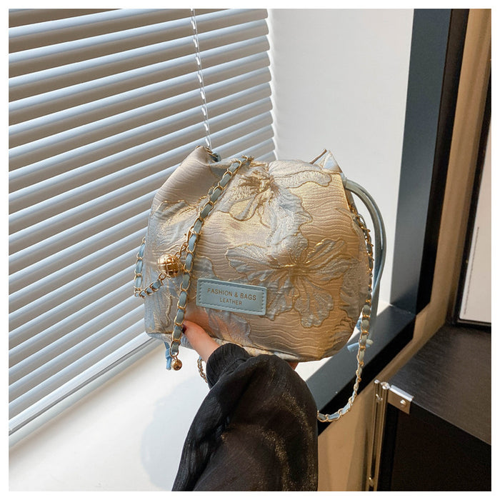 Wholesale New fashionable embroidered bucket bag, niche, simple, high-end crossbody bag