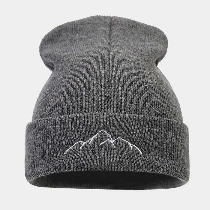 Wholesale Mountain Embroidery Acrylic Warm Knitted Hat JDC-FH-LvYi051