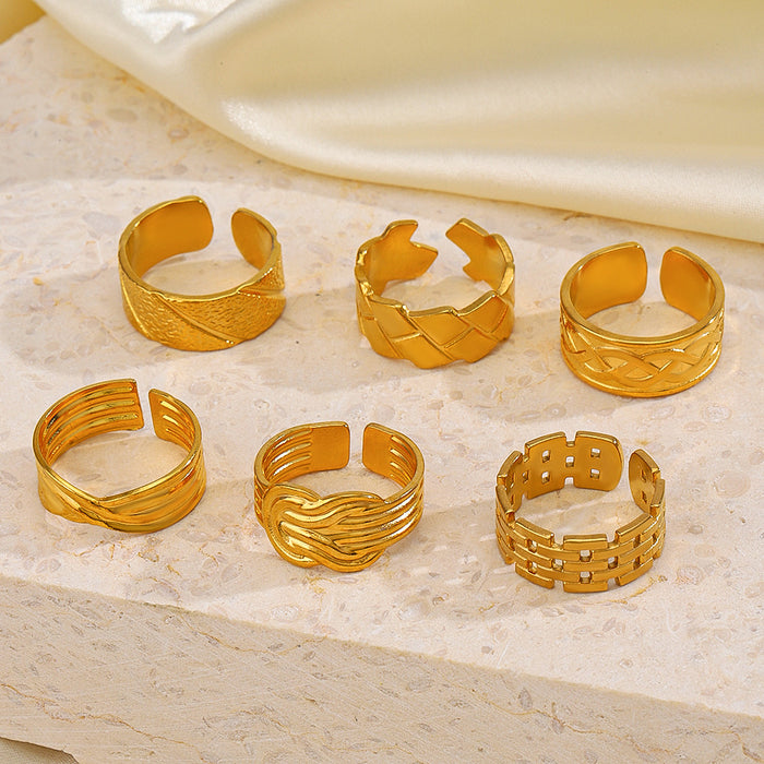 Wholesale Stainless Steel Ring Gold Plated Rings Adjustable rings for Women