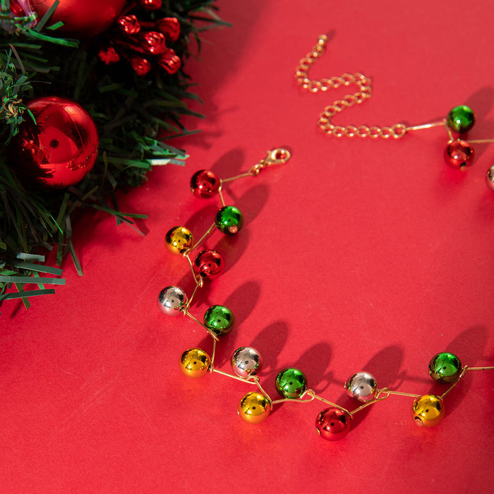 Wholesale Colorful Beaded Geometric Necklace Alloy Clavicle Chain Boutique Resale MOQ≥2