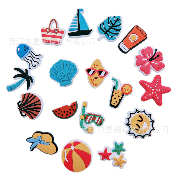 Wholesale Cave shoes, flower shoe buckles, PVC soft rubber shoe accessories, detachable decorative buckles in stock