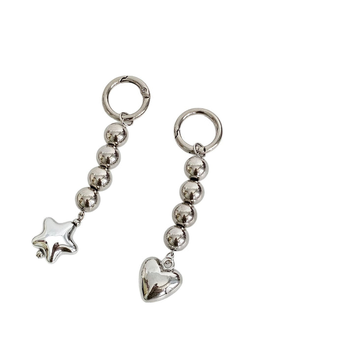 Wholesale silver Star Love Bag Hanging Chain Niche Chain Mobile Phone Pendant