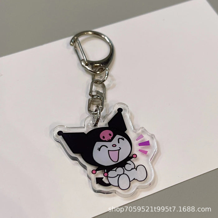 Wholesale Double-sided Keychain Cute Cartoon Book Bag Pendant Transparent Pendant Acrylic Keychain for Men and Women