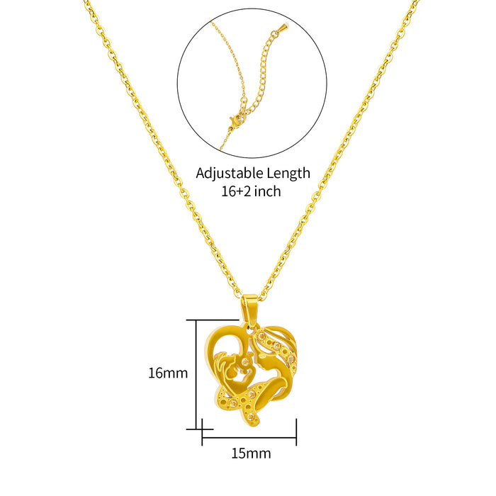 Wholesale Stainless Steel Gold-Plated Heart Necklace