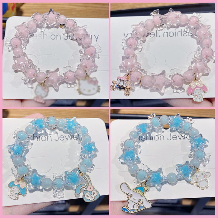 Wholesale Metal Pink Cat Head Star Candy Children' s Cartoon Bracelet Fashion Accessory MOQ≥3