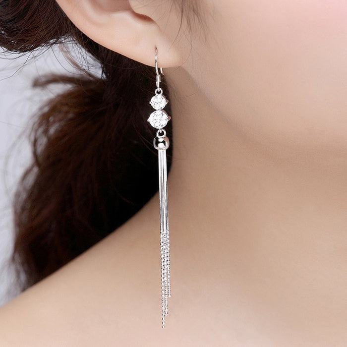 Wholesale 925 Sterling Silver Hook Tassel Earrings Women's Ear Drop Foreign Style Ear