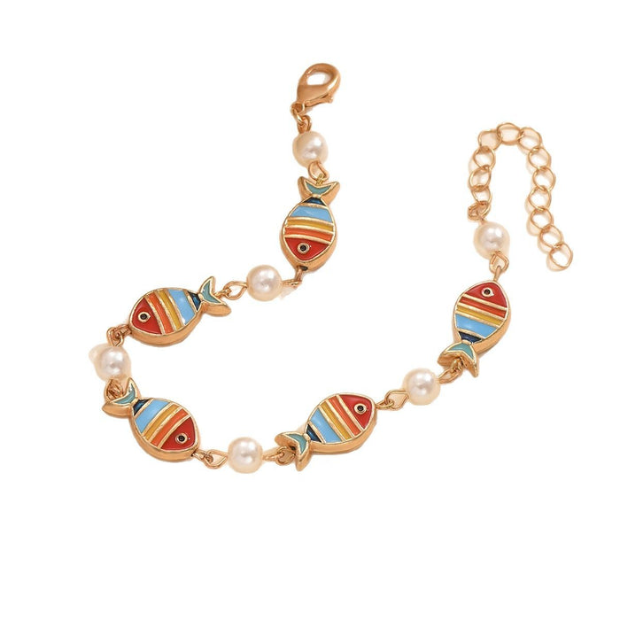 Wholesale  Vacation Ocean Style Cartoon Small Fish Imitation Pearl Bracelet