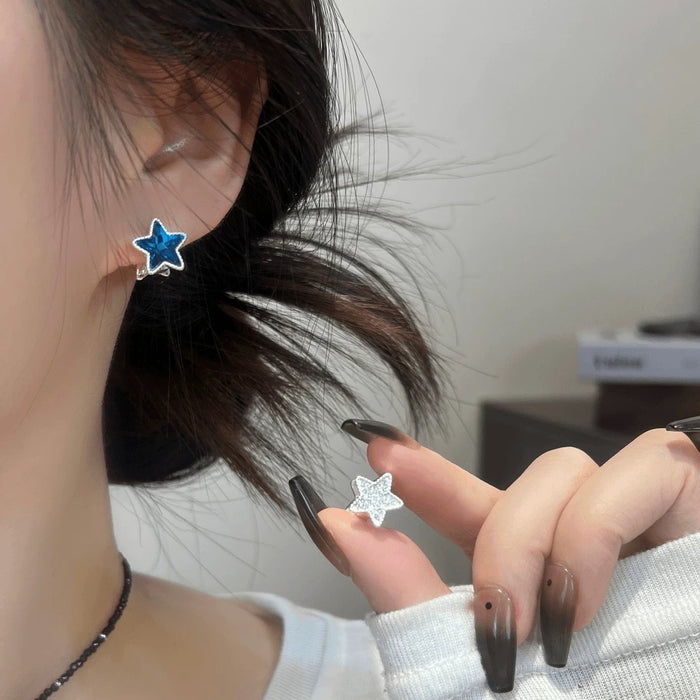 Wholesale Double-Sided Earrings Blue Star Earrings for Women Elegant Earrings for Women