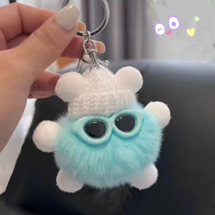 Wholesale Cute bag ornaments Rex rabbit fur small bristle plush doll small bristle car keychain mobile phone pendant