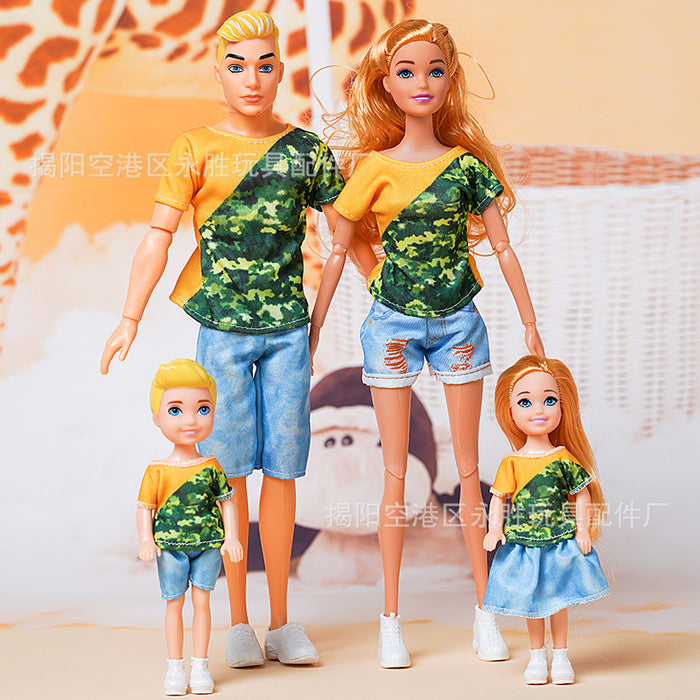 Wholesale suitable for 30CM a family of four dolls leisure family suit fashion couple bag shoes