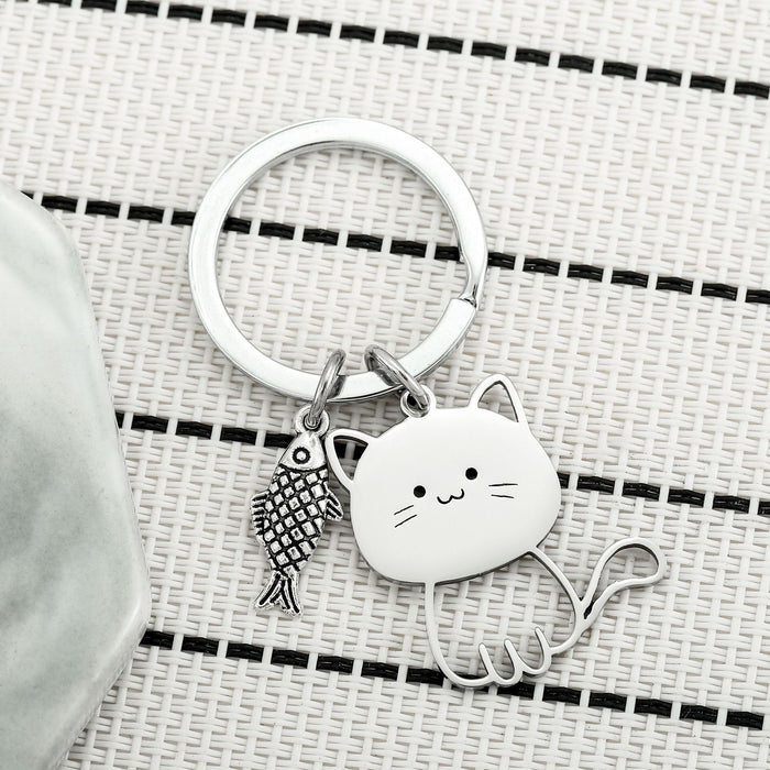 Wholesale Creative Stainless Steel Cartoon Keychain