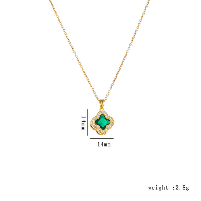 Wholesale Titanium steel clover necklace