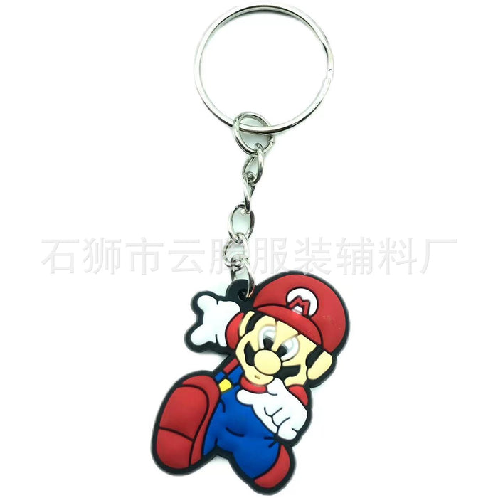 Wholesale 10pcs Cartoon Mushroom Keychain Pendant PVC Key Pendant School Bag Decoration