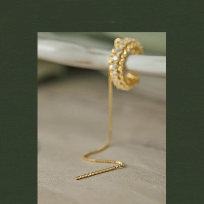 Wholesale Elegant and high-end tassel earrings, ear clips, niche and versatile