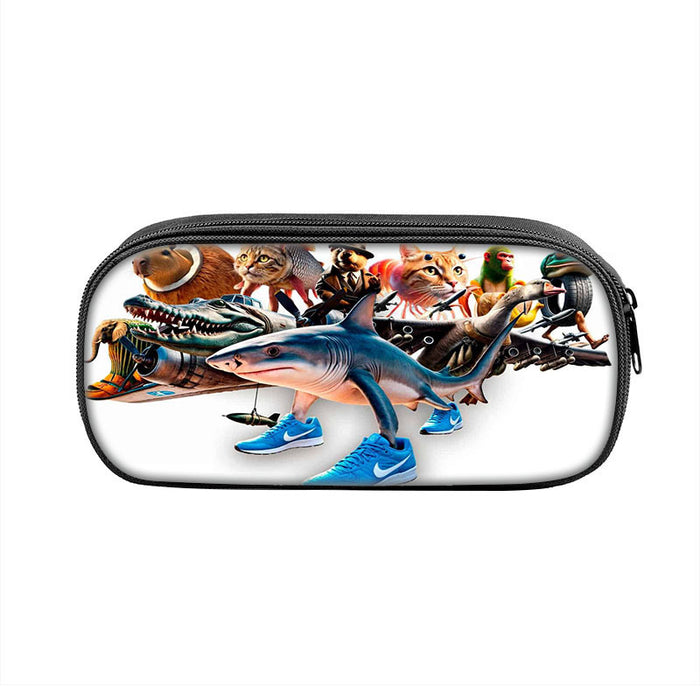 Wholesale  Printed Pencil Bag Brain Shark Student Stationery Bag