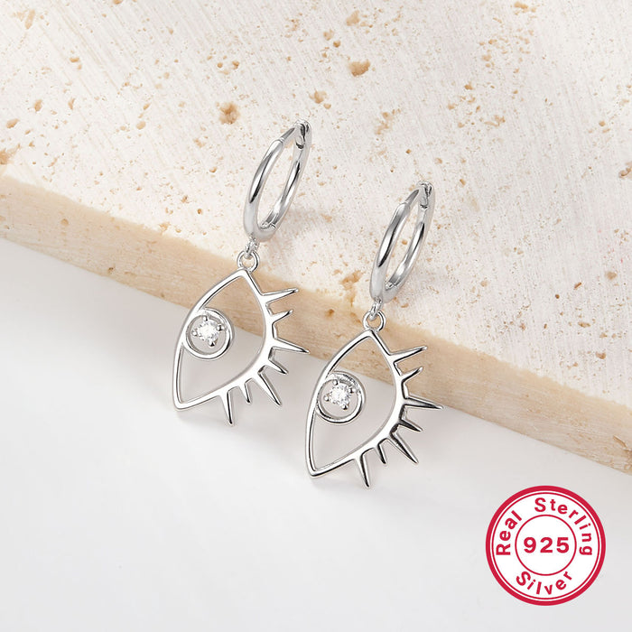 Wholesale Pure silver earrings with a simple and high-end feel, women's ear buckles, niche layered earrings