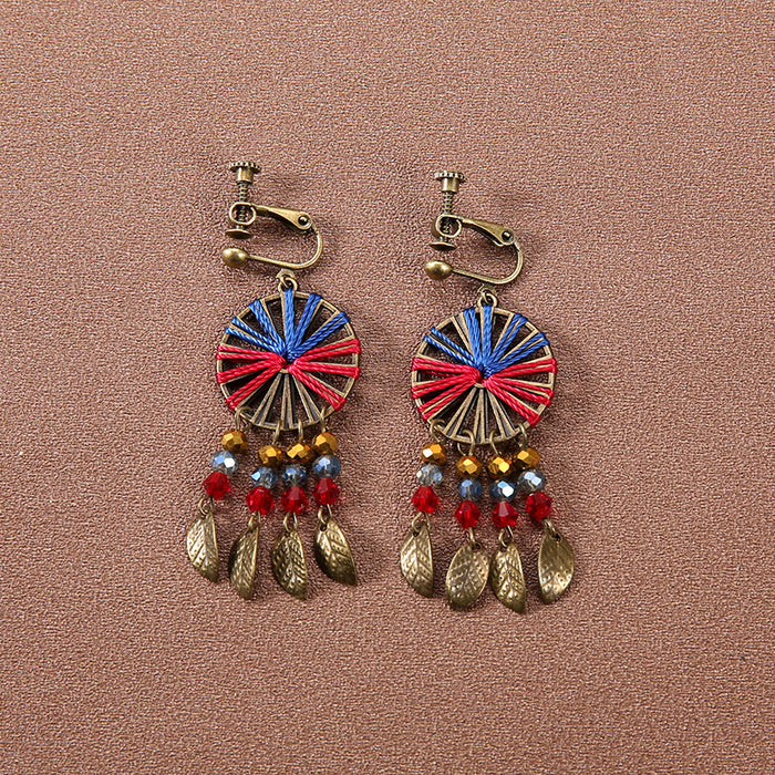 Wholesale Alloy Bohemian Retro Ethnic Style Su Long Earrings JDC-ES-Gumi003