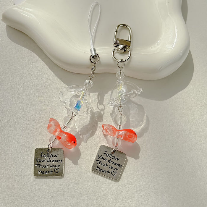 Wholesale Goldfish Wind Pendant Personalized Mobile Phone Chain Hanging Ben Hanging Chain