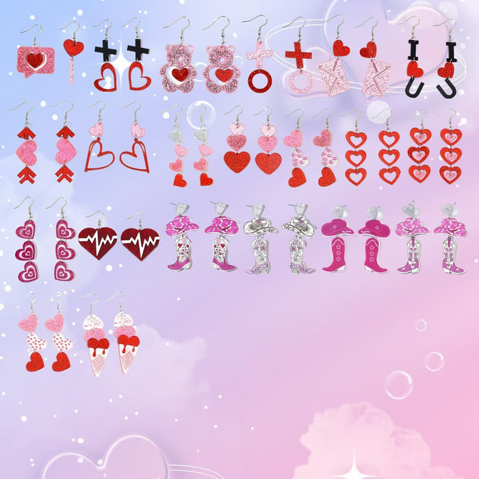Wholesale Acrylic Heart Envelope 2D Earrings Valentine' s Day Fashion Accessory MOQ≥2