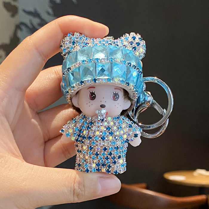 Wholesale Diamond-encrusted Cute Plush Doll Keychain JDC-KC-ManL002