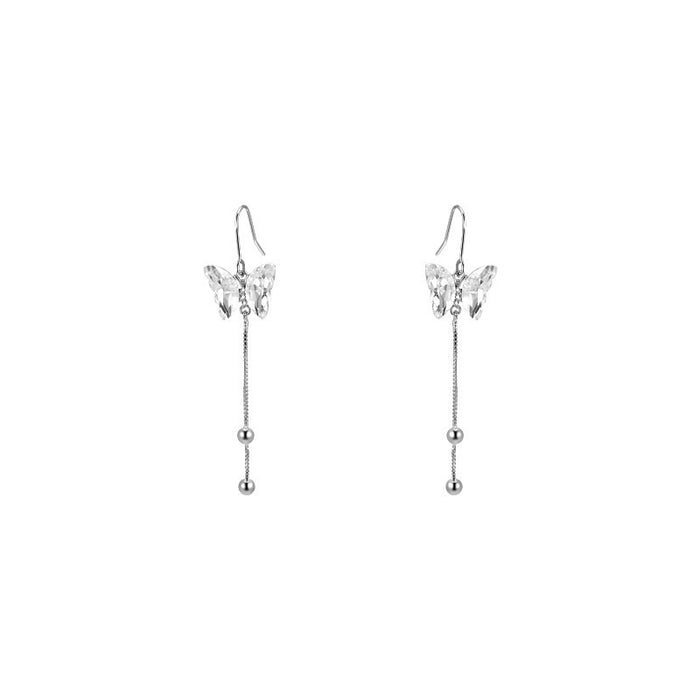 Wholesale Butterfly tassel earrings cold wind ear studs ear hook ear clip earless earrings