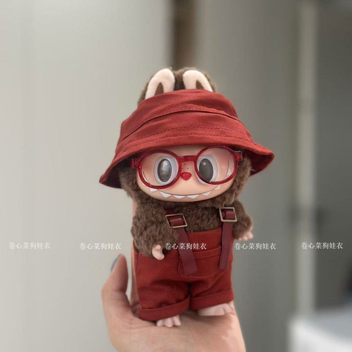 Wholesale Vinyl Doll overalls  hats clothes glasses